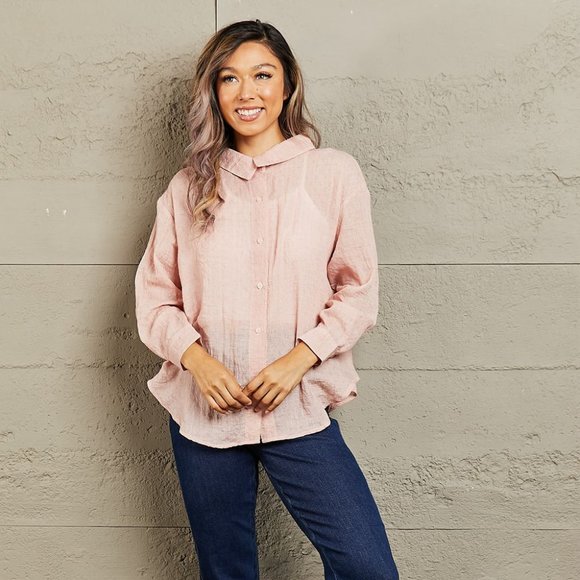 Petal Dew Take Me Out Lightweight Button Down Top - Picture 4 of 5